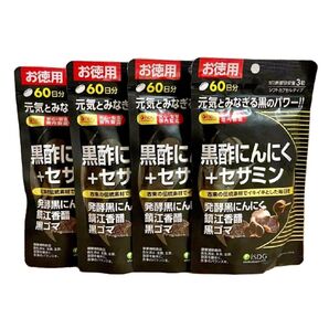 医食同源ドットコム ISDG 黒酢にんにく+セサミン 180粒 お徳用 (60日分) × 4袋
