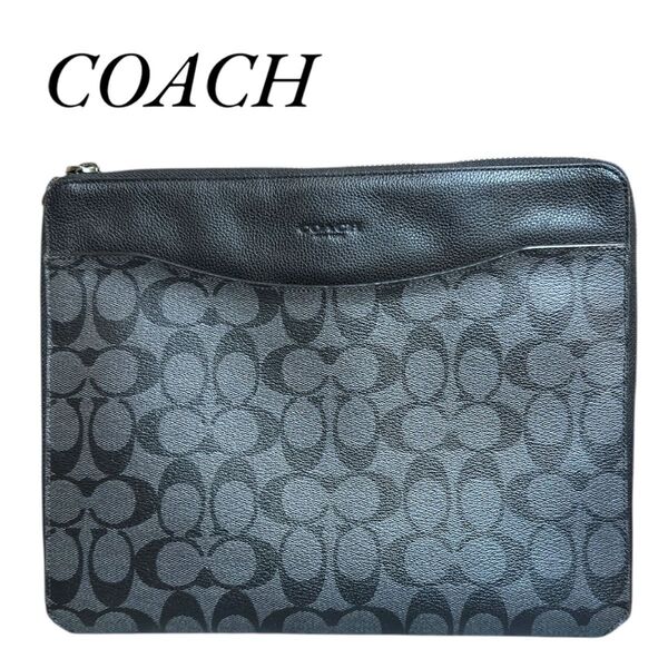 【美品】コーチ F64562 シグネチャー セカンドバッグ PVC メンズ 【中古】 【COACH】