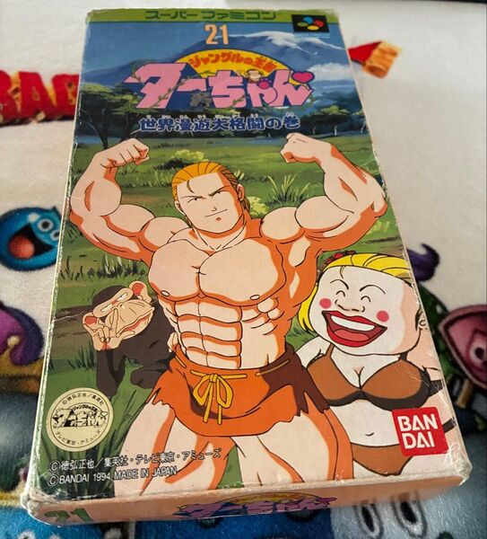 スーパーファミコンソフト ジャングルの王者ターちゃん 世界漫遊大格闘の巻 箱説付き