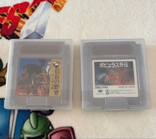 ゲームボーイソフト2本セット 信長の野望、ポピュラス外伝 箱説なし