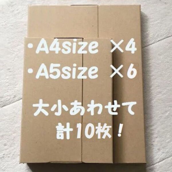 《大小2サイズ/計10枚》ネコポス用 段ボール 梱包資材
