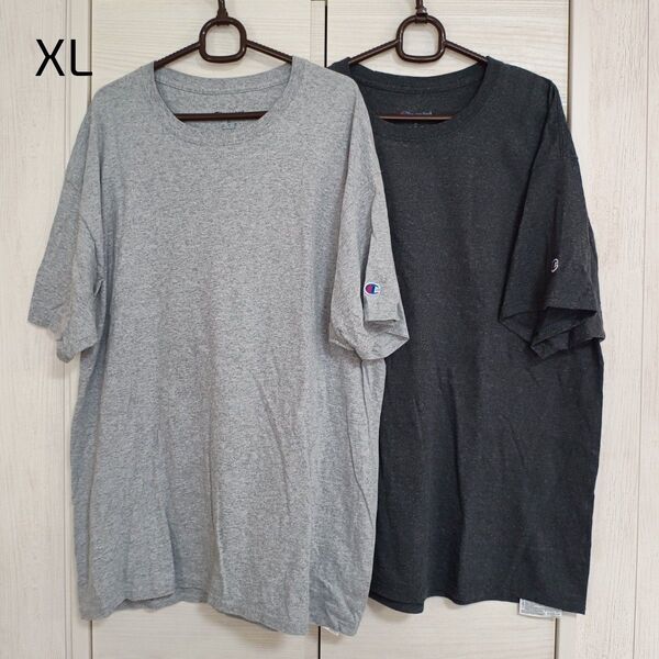 チャンピオン 半袖 Tシャツ 無地 グレー 濃グレー XL 2枚セット
