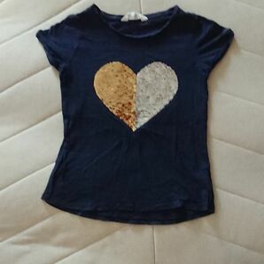 Tシャツ 半袖Tシャツ キッズ トップス ハート スパンコール