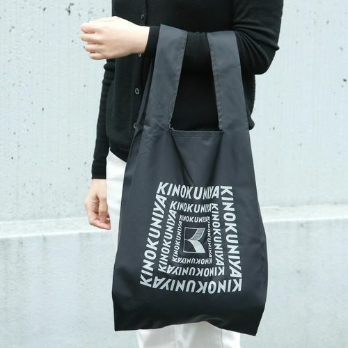 紀ノ国屋 トラベルショッピングバッグ エコバッグ(ブラック 黒)KINOKUNIYA