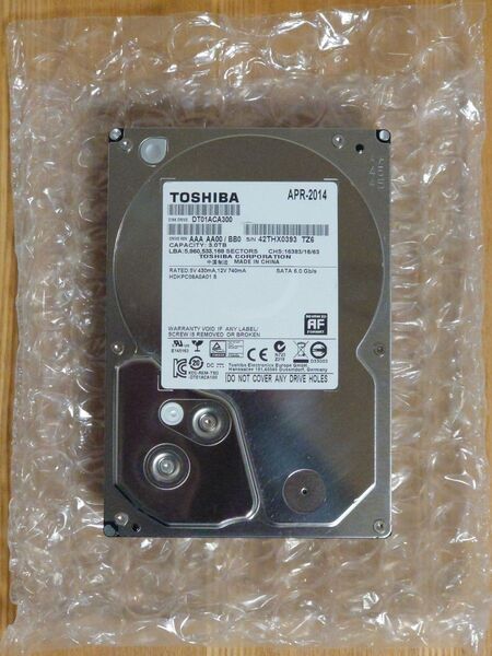 TOSHIBA 3TB HDD DT01ACA300