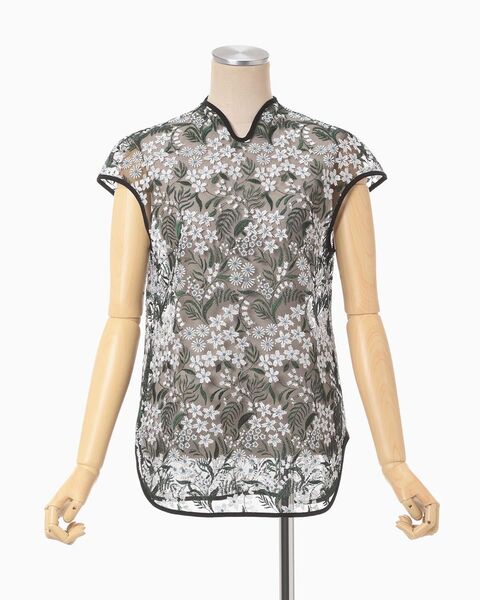 【新品未使用】mame kurogouchi Floral Lace French Sleeve Top マメ