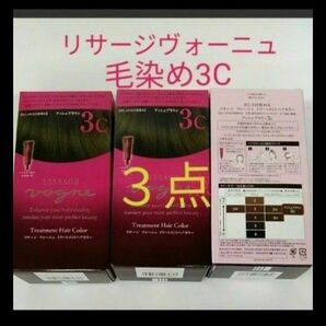 リサージヴォーニュ トリートメントヘアカラー 3C アッシュブラウン毛染め 3点セット