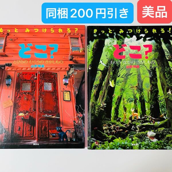 どこ? とびらのむこうのさがしもの どこ?もりのなかさがしもの 山形明美 絵本セット