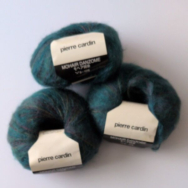 pierre cardin モヘア段染毛糸 3玉セット グリーン系