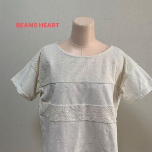 BEAMS HEART パイル地 プルオーバー カットソー アイボリー