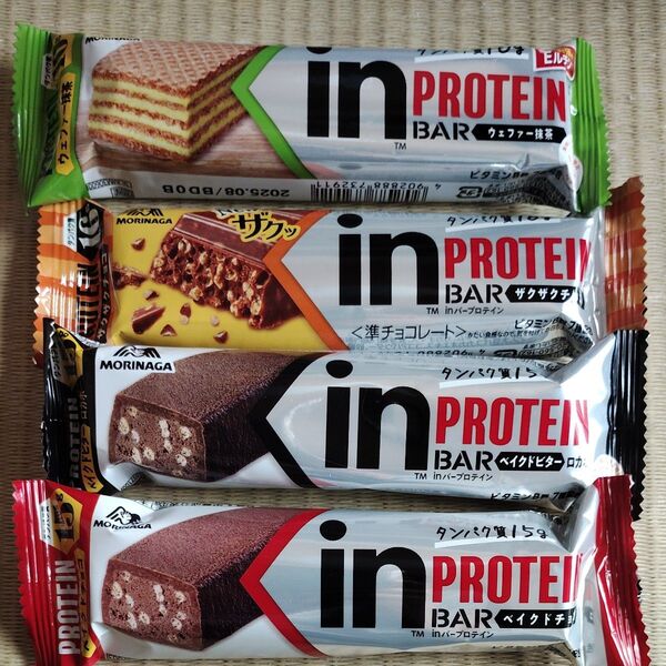 inバープロテイン 4本セット プロテインバー チョコバー 森永製菓 ザクザクビター クランチ プロテイン