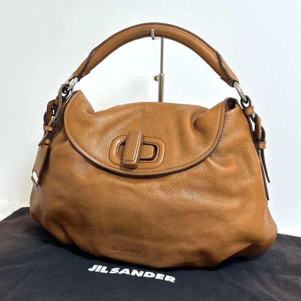 【美品】 ジルサンダー トートバッグ ハンドバッグ レザー ターンロック