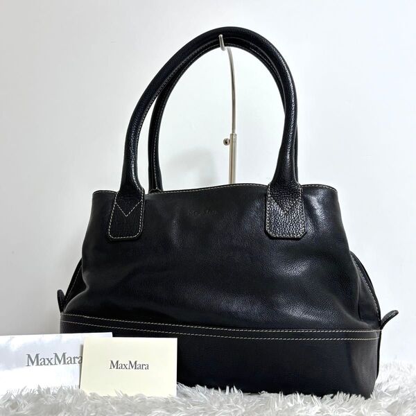 MAX MARA トートバッグ ハンドバッグ レザー ステッチ