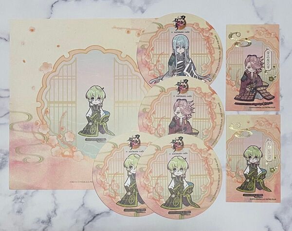 刀剣乱舞 アニメイトカフェ 顕現シート コースター 箔押しカード 左文字兄弟