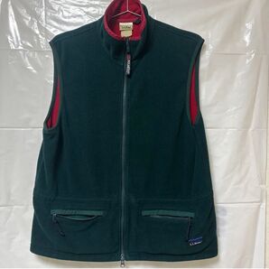 90s L.L.Bean フリースベスト 深緑 POLARTEC アウトドア