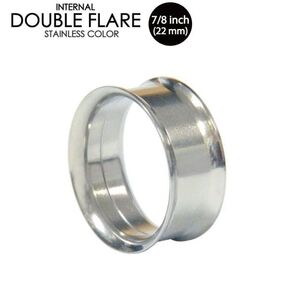 1個 22mm インターナル ネジ式 ダブルフレア アイレット ボディピアス サージカルステンレス316L イヤーロブ