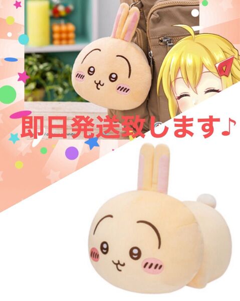 新品 未開封 ちいかわ もっちる ねそべりBIGぬいぐるみ うさぎ と ぬいぐるみパスケースポーチ セット