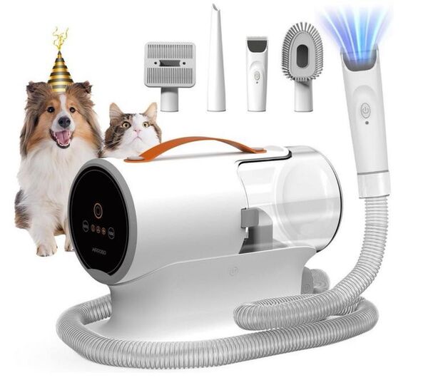 AIRROBO 犬 猫 バリカン ペット用バリカンセット 12000Pa 超強力吸引 トリミング グルーミング 抜け毛
