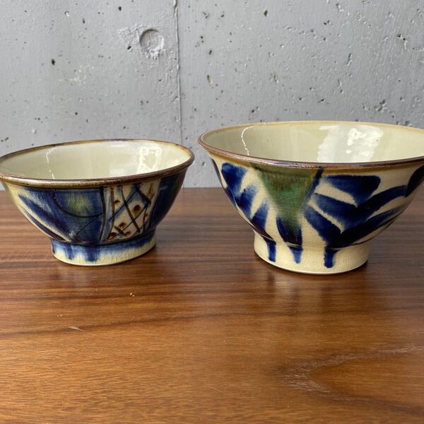 福田健治 丼2個 ヤチムン沖縄陶器 どんぶり