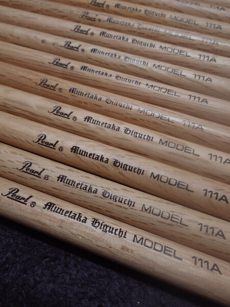 新品Pearl Munetaka Higuchi ドラムスティック MODEL 111A まとめ売り11セット22本【樋口宗孝】