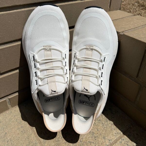 PUMA SOFTRIDE フレックス レース EASE IN ワイド ALT ホワイト 24cm