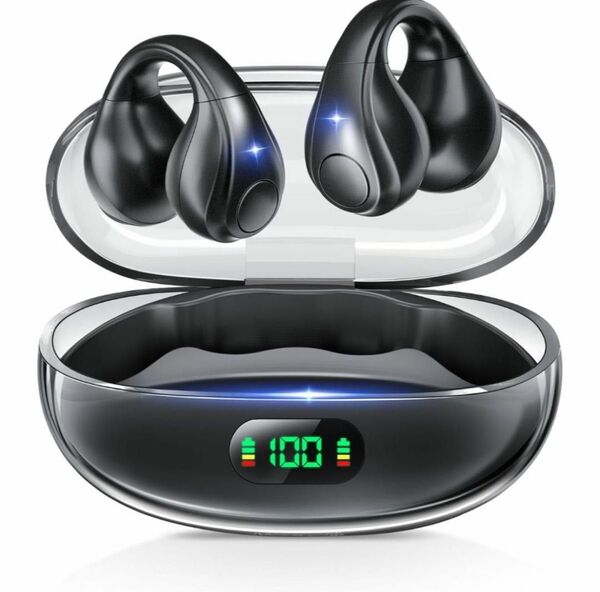 【新品未開封】イヤホン Bluetoothワイヤレス イヤーカフ 空気伝導 HiFi EDR ワイヤレスイヤホン 骨伝導イヤーカフ