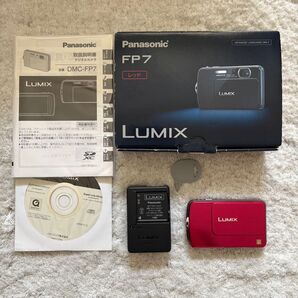 極上品【動作確認済】Panasonic パナソニック LUMIX ルミックス DMC-FP7 レトロコンデジ レッド デジカメ