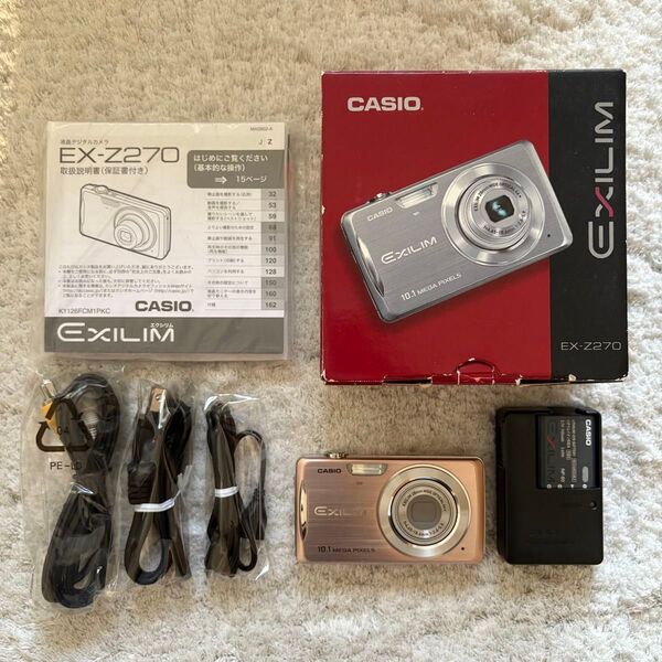 美品【動作確認済】CASIO カシオ EXILIM エクシリム EX-Z270 レトロコンデジ ピンク デジカメ コンデジ