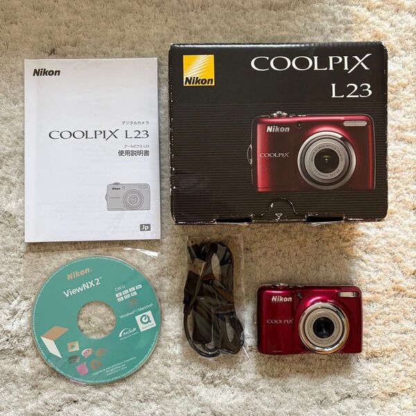 美品【動作確認済】Nikon ニコン COOLPIX クールピックス L23 レトロコンデジ レッド デジタルカメラ