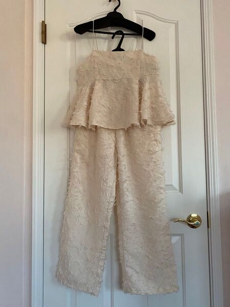 セットアップ キャミソール パンツ キャミ アイボリー Mサイズ add COLOR×achamビスチェ しまむら