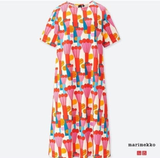 【美品】marimekko UNIQLO コラボ ワンピース 完売 人気柄 希少