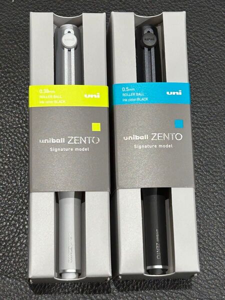 uni-ball ZENTO ローラーボールペン 2本セット 0.38mm/0.5mm