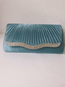  new goods * satin pleat clutch bag * mint green * party bag * clutch bag * the lowest price 