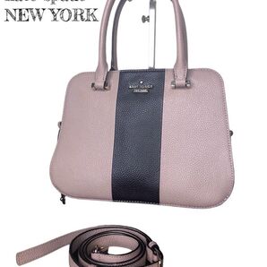 美品★ kate spade NEW YORK ショルダーバッグ ピンク 黒 ベネット ストリートレン レザー ケイトスペード 鞄