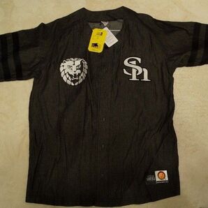ソフトバンクホークス HAWKS×NJPW ブラックデニムベースボールシャツ