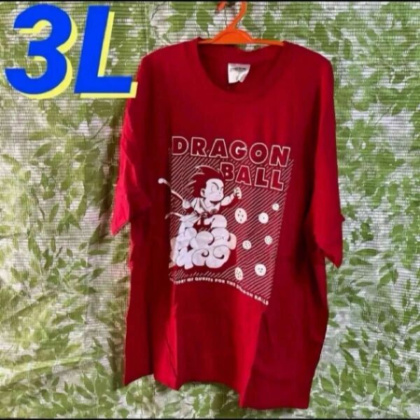 3L●ドラゴンボール★メンズプリントTシャツ★赤★孫悟空/少年期