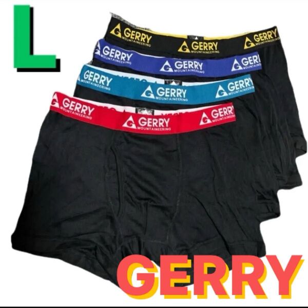 L●4枚★GERRY/ジェリー★メンズ前開きボクサーブリーフ/ボクサーパンツ★黒/ブラック