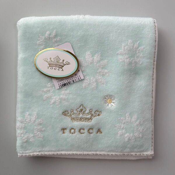 新品 トッカ TOCCA タオルハンカチ ハンドタオル 刺繍 ロゴ マーガレット 花柄 白花