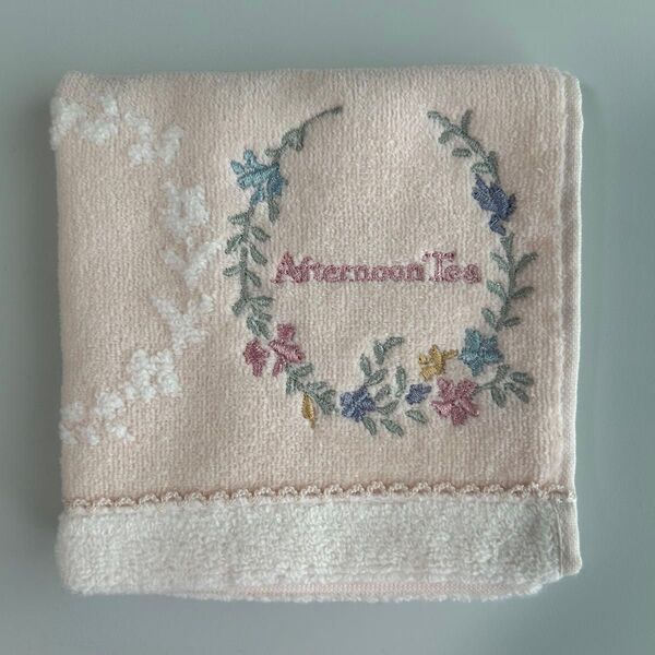 新品 アフタヌーンティー AfternoonTea タオルハンカチ ハンドタオル 花柄 刺繍
