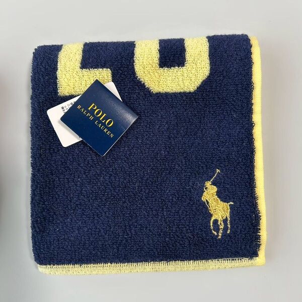 新品 ラルフローレン RALPH LAUREN ガーゼハンカチ ハンカチ フェアトレード イエロー ロゴ ホースマーク刺繍