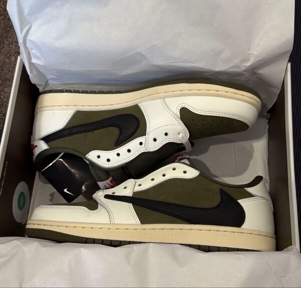 Travis Scott * Nike Air Jordan 1 Low OG SP "Reverse Olive"27cm