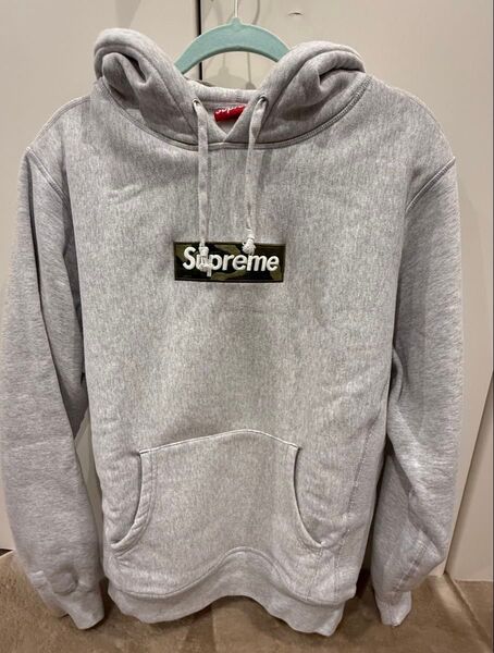 M Supreme Box Logo Hooded Sweatshirt Ash Grey 23 FW Camo