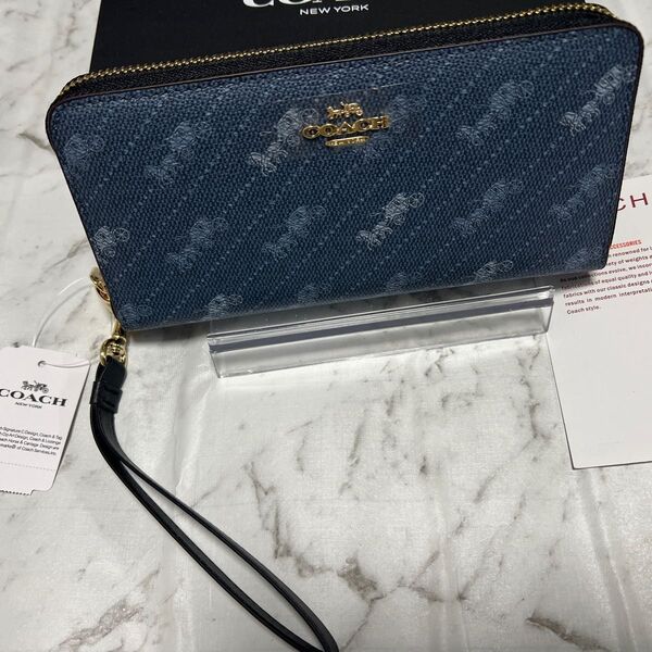 COACH ネイビー 長財布 新品未使用 コーチ コーチ ラウンドファスナー長財布
