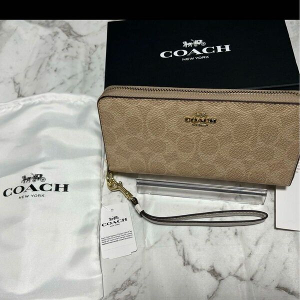 コーチ 財布 COACH 長財布シグネチャー ラウンドファスナー 新品 未使用 ウォレット プレゼント