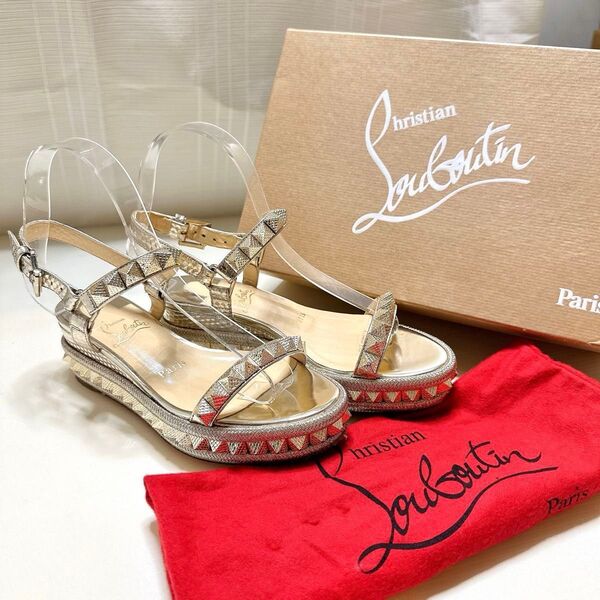 クリスチャンルブタン カタクロウ スタッズ ストラップサンダル フラットシューズ Christian Louboutin 靴