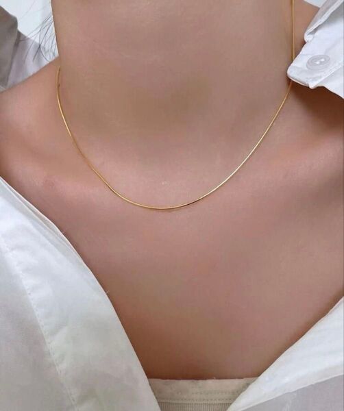 No.506 シンプル ゴールド チェーン ネックレス 上品 カジュアル オールステンレス フォーマル 付けっぱなし