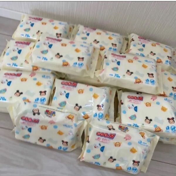 グーン 肌にやさしいおしりふき ディズニーツムツムデザイン (70枚入×22個)
