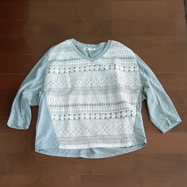 カットソー 長袖 トップス Tシャツ ロンT 7分 M