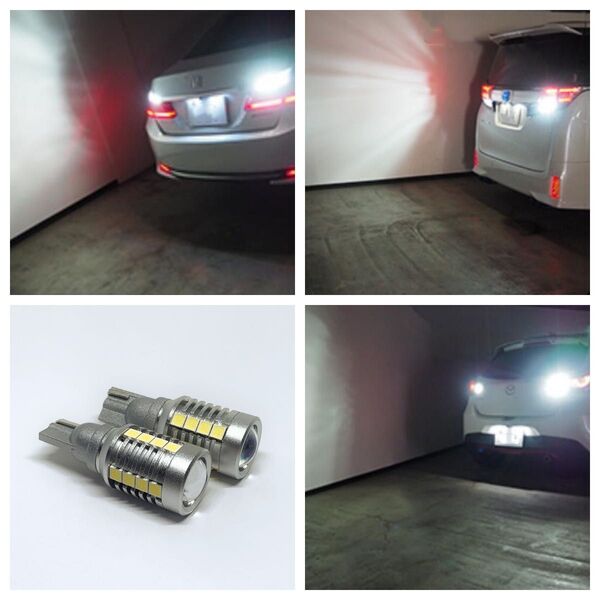 爆光 ヘッドライト級 T16 LED バックランプ 特注LEDチップ搭載 ホワイト 車検対応 ポン付け