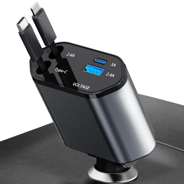 【新品】カーチャージャー 4台同時 充電 車 充電器 シガーソケット 車載充電器 USB-C Lightning